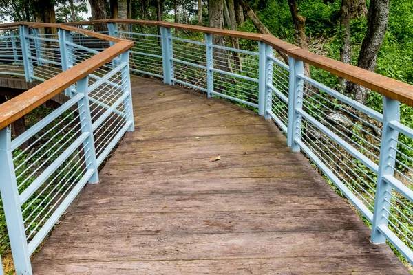 Concrete Footbridge Metal Railing Park — Stock Photo, Image