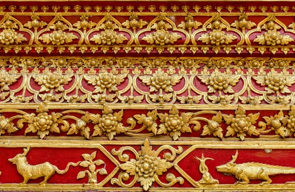 Thai Antico Stucco Gesso Oro Nel Tempio — Foto Stock