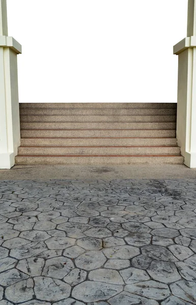 白い背景の茶色のコンクリート階段 — ストック写真