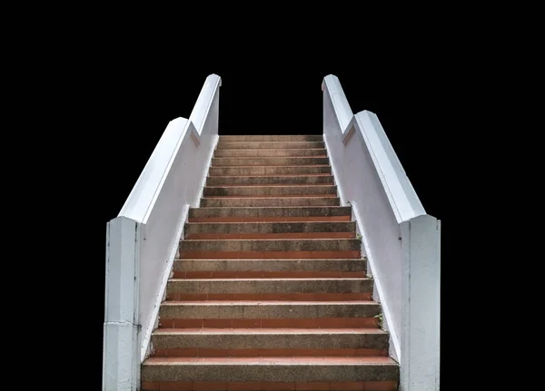 Betontreppe Isolieren Auf Schwarzem Hintergrund Mit Klippweg — Stockfoto