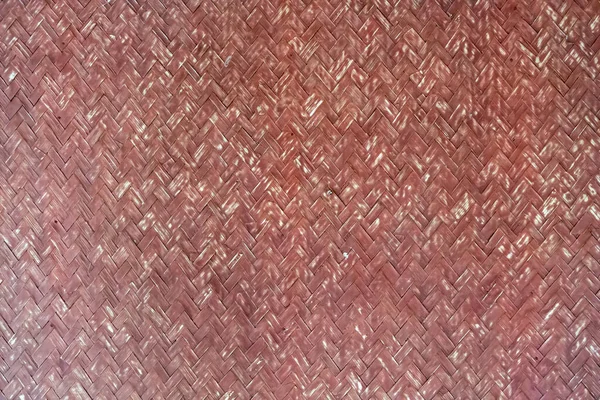 Oude Rode Verf Bamboe Weven Muur Textuur Achtergrond — Stockfoto