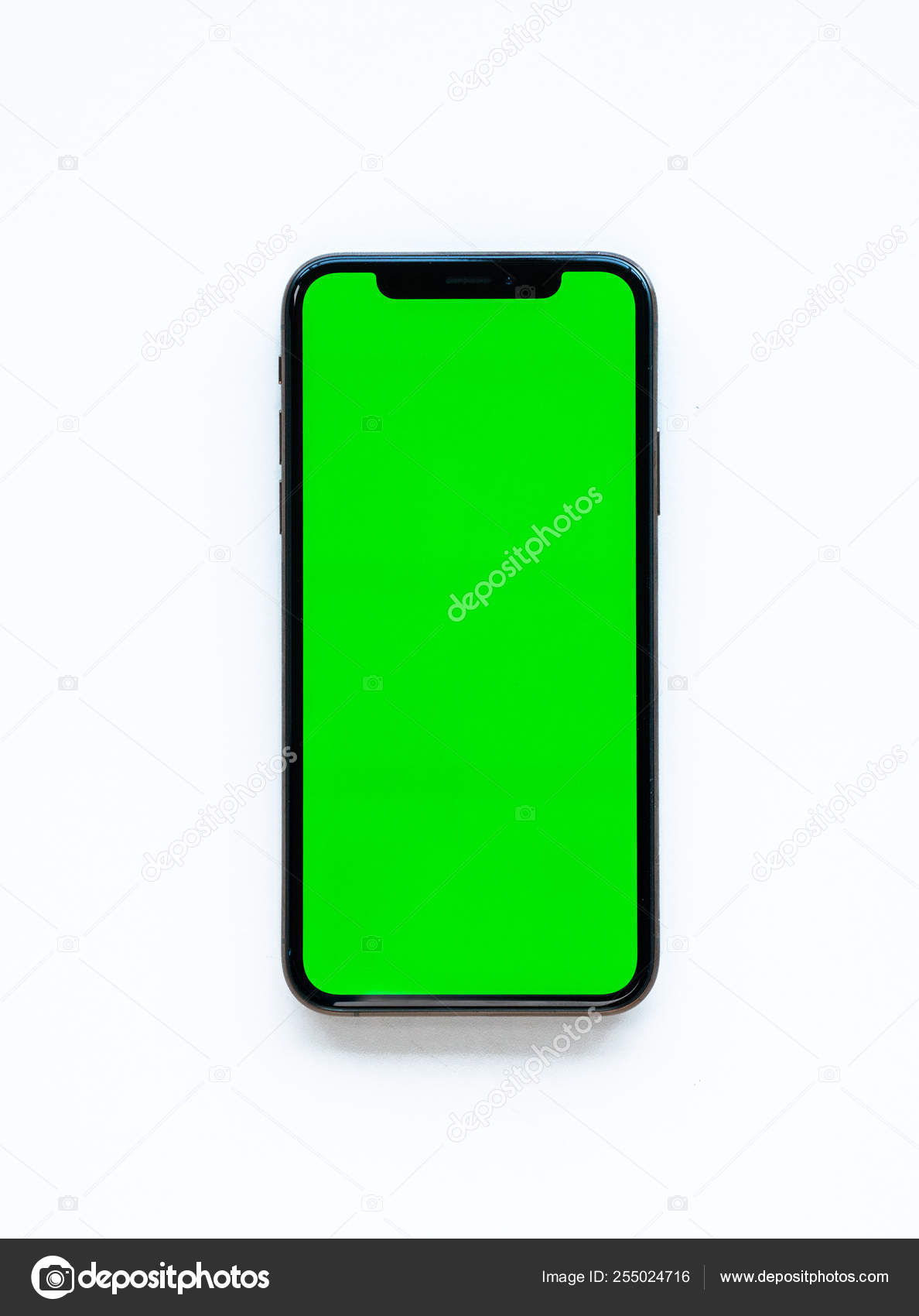 Phone Smartphone Green Screen White Background Stock Photo by ©  255024716
