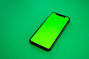 Telefon, telefon smartphone, yeşil arka planda yeşil ekran