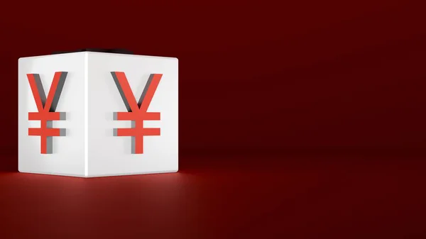 Küresel Ekonomi Bankacılık ve Yatırım Temsilcisi Beyaz Bloğa Karşı Japon Yen Küpü Sembolü