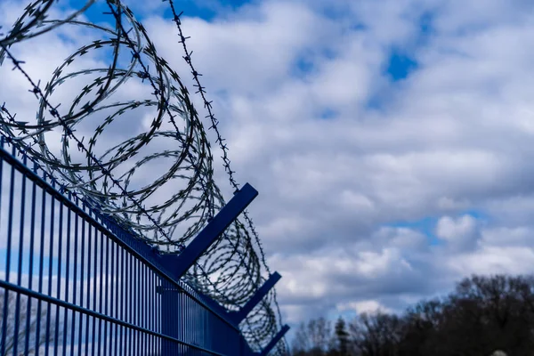 Arame Farpado Prisão Cerca Prisão Punição Rigorosa Para Crimes — Fotografia de Stock