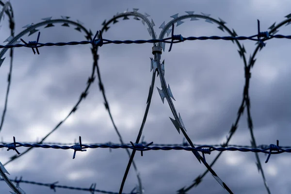 Fängelsetaggtråd Fängelsestaket Stränga Straff För Brott — Stockfoto