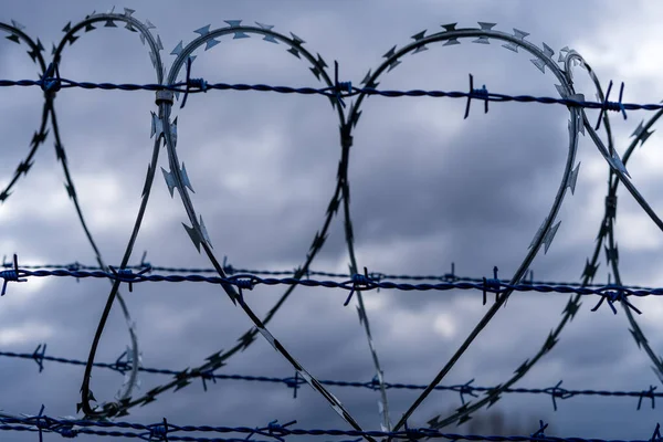 Prison Barbed Wire Prison Fence Strict Punishment Crimes — Stock Photo, Image