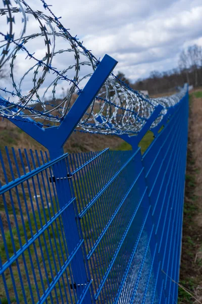 Prison Barbed Wire Prison Fence Strict Punishment Crimes — Stock Photo, Image