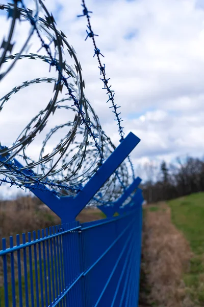 Prison Barbed Wire Prison Fence Strict Punishment Crimes — Stock Photo, Image