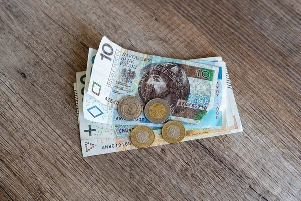 Polskie Banknoty Złote Polskie Pieniądze Porządku — Zdjęcie stockowe