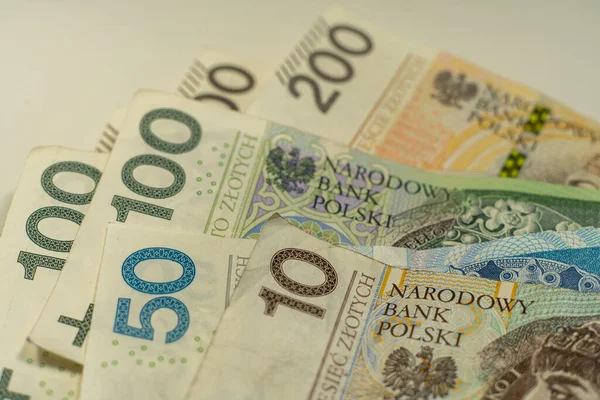 Poolse Zloty Bankbiljetten Pools Geld Pln — Stockfoto