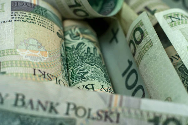 Polonya Zloti Banknotları Polonya Parası Pln — Stok fotoğraf