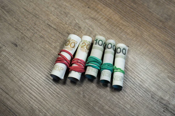 Polonya zloti banknotları. Polonya parası. PLN