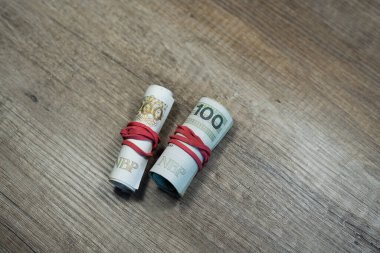 Polonya zloti banknotları. Polonya parası. PLN