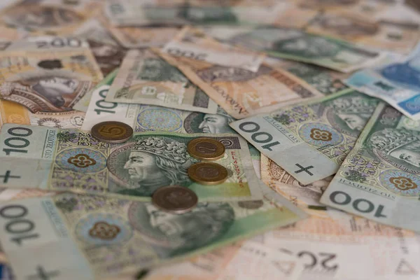 Polonya zloti banknotları. Polonya parası. PLN