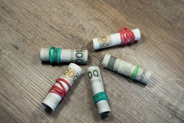 Polonya zloti banknotları. Polonya parası. PLN