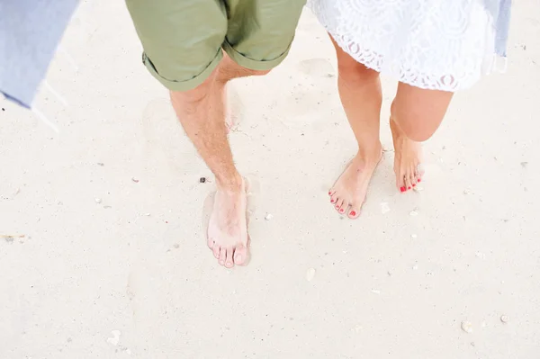 sand, beach, couple, feet, walk along the beach, couple walk along the beach, red pedicure,