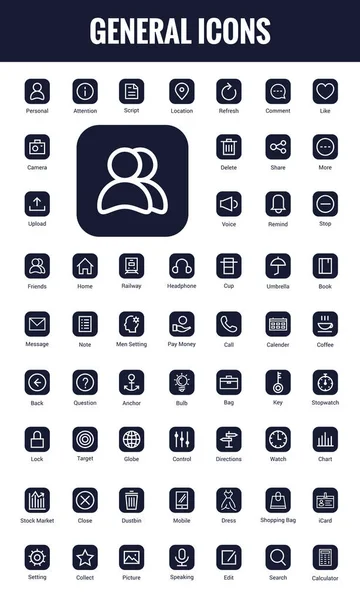 Set van universele iconen voor webdesign — Stockvector