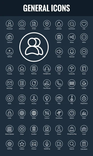 Conjunto de iconos universales para el diseño web — Vector de stock