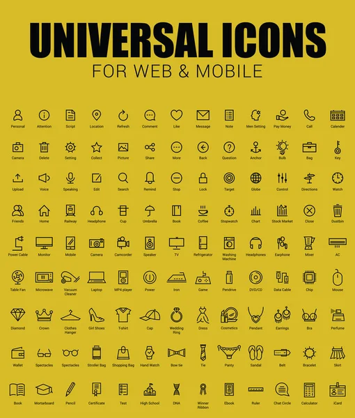Conjunto de iconos universales para web y móvil — Vector de stock