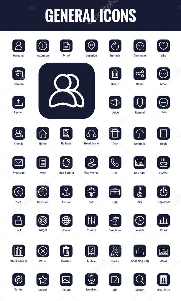 Set of universal icons for webdesign
