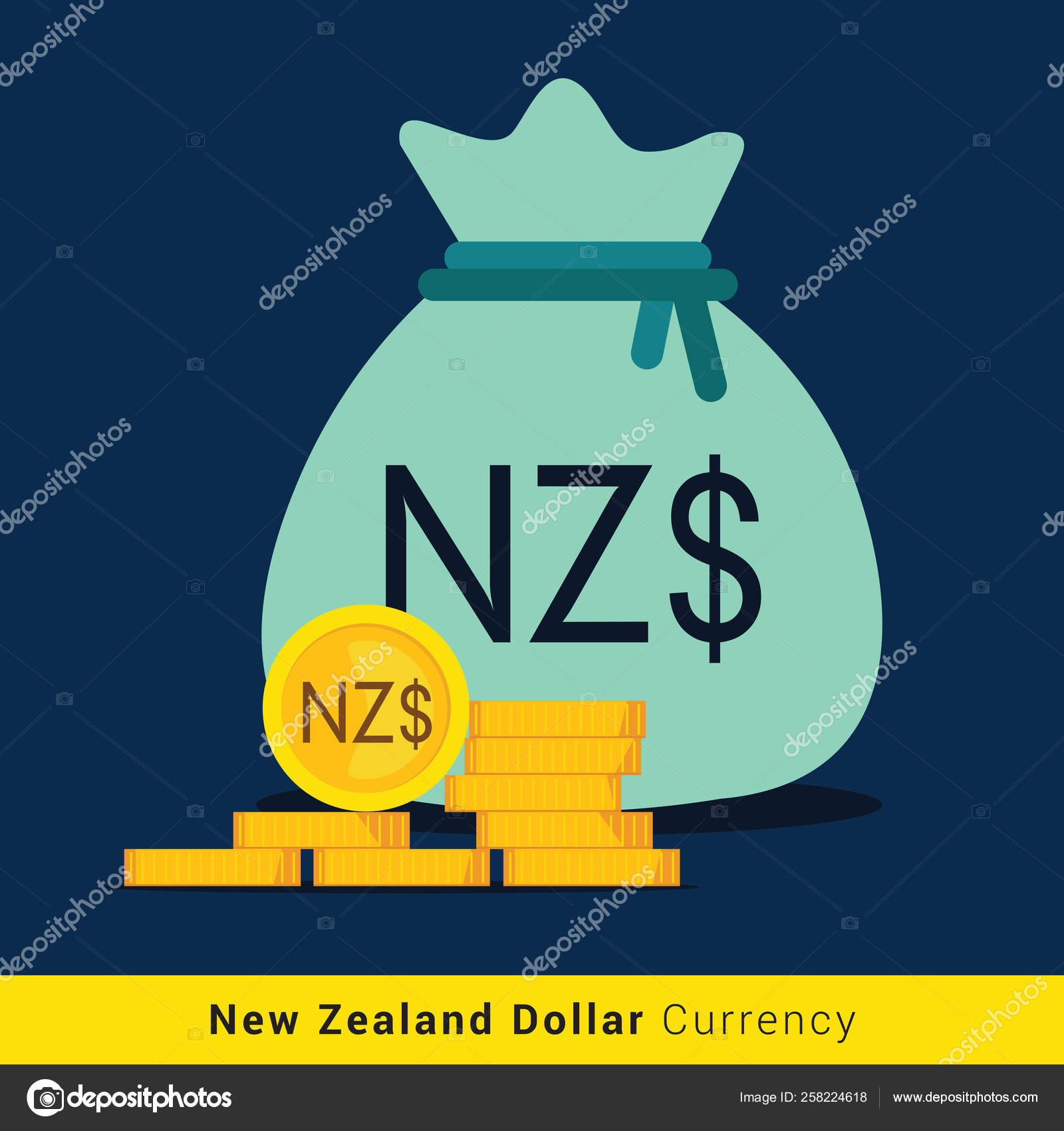 New Zealand Dollar Money Bag Icon With Sign Vektornoe Izobrazhenie - new zealand dollar money bag icon with sign vektornaya kartinka