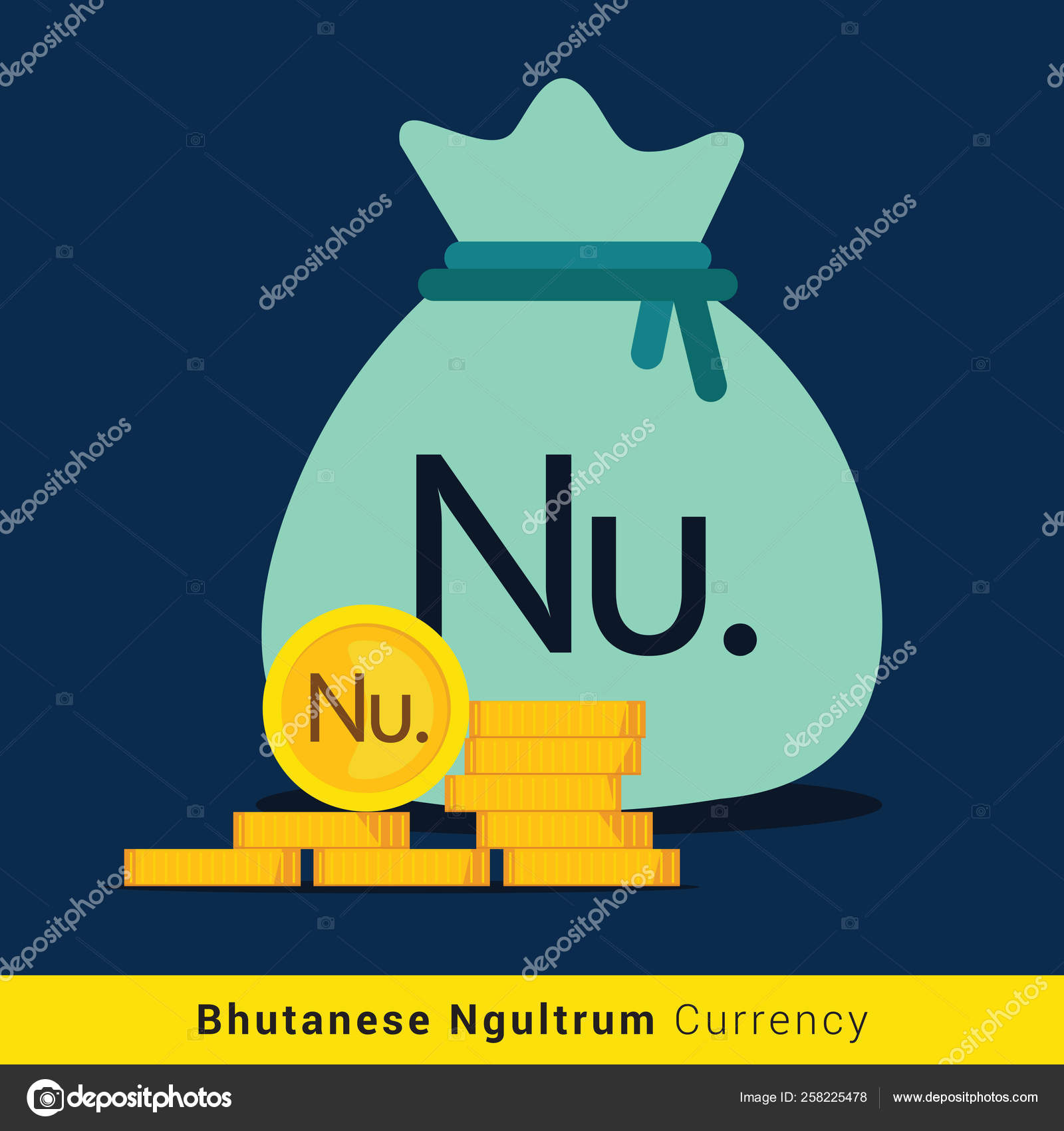 不丹Ngultrum 钱袋图标与标志图库矢量图©gooddesign10 258225478