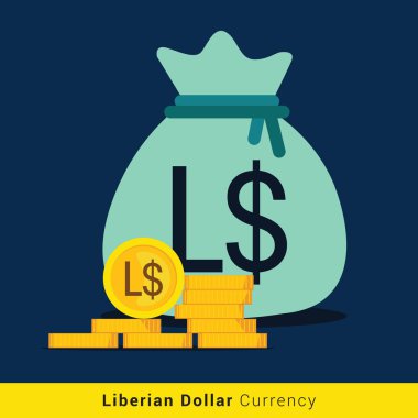 Işareti ile Liberya Doları Para çanta simgesi