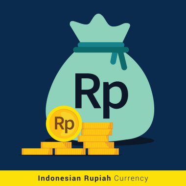 Endonezya Rupiah Para çanta simgesi işareti ile
