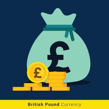 İngiliz sterlini Para çantası simgesi ile işareti