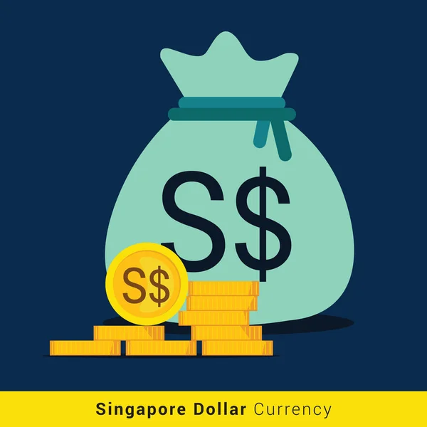 Singapore Soldi borsa icona con segno — Vettoriale Stock