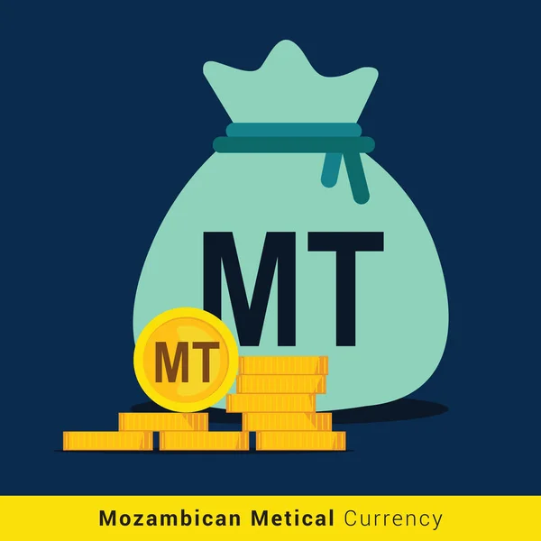 Mozambican Metical geld tas pictogram met teken — Stockvector