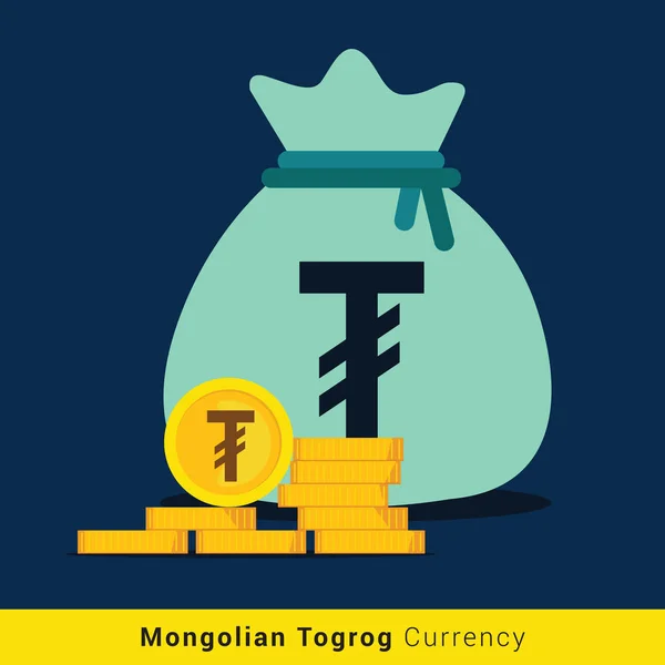 Mongoolse Togrog geld tas pictogram met teken — Stockvector