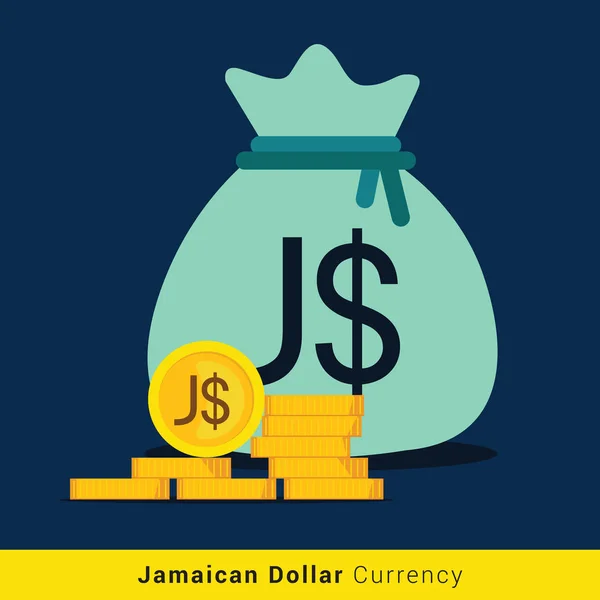 Jamaicanska dollar Money Bag ikon med skylt — Stock vektor