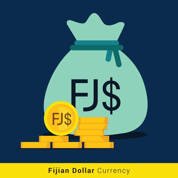 Fijian Dollaro Soldi borsa icona con segno — Vettoriale Stock
