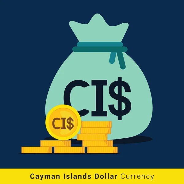 Isole Cayman Dollaro Soldi borsa icona con segno — Vettoriale Stock