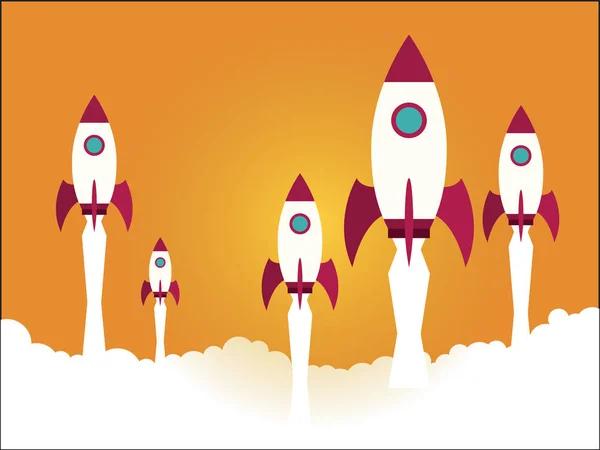 Start up İş kavramı. Roket