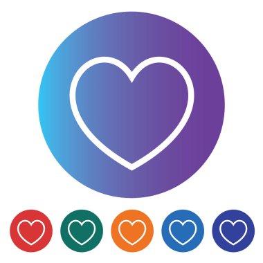 Kalp Vektör Simgesi stok illüstrasyon