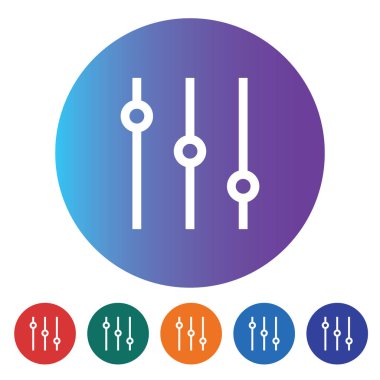 Ekolayzer vektör satırı simgesi