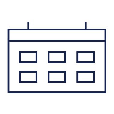 Takvim düz çizgi simgesini