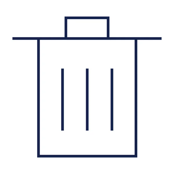 Icono de la línea vectorial Dustbin — Vector de stock