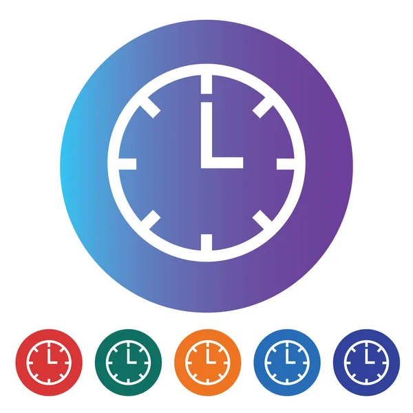 Ikona hodin plochý, barevný, vektor — Stockový vektor