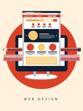 Web geliştirme düz illüstrasyon kavramı