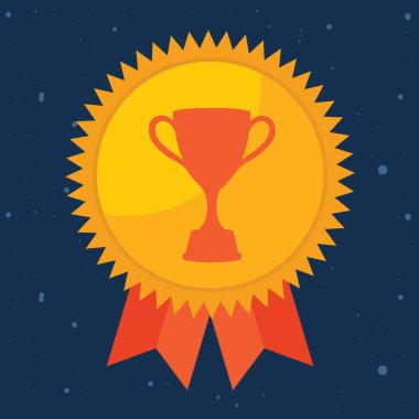 vektör trophy Kupası düz simgesi