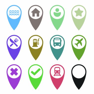 Gps simgeleri stok illüstrasyon seti
