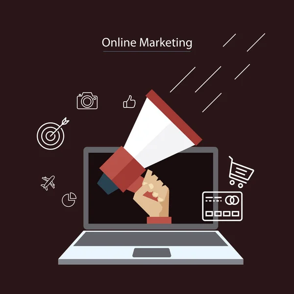 Promoción de Marketing Online Branding ads web — Archivo Imágenes Vectoriales