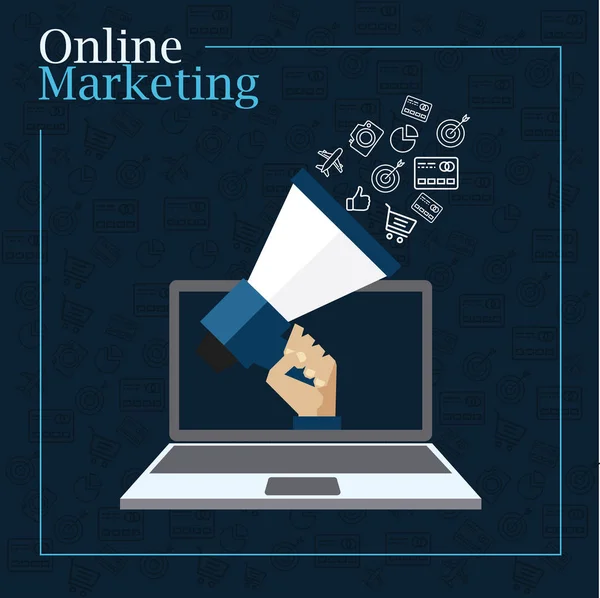 Promoción de Marketing Online Branding ads web — Vector de stock