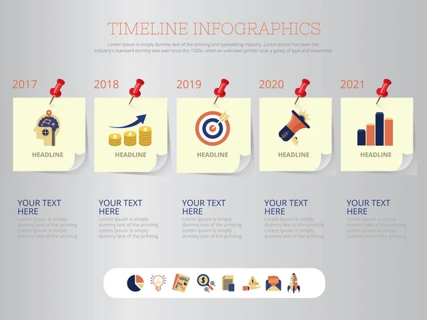 5 Adımlar başarı şablonu modern bilgi grafik tasarım