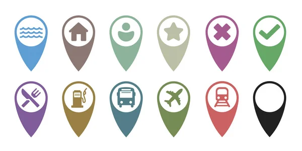 Gps simgeleri stok illüstrasyon seti
