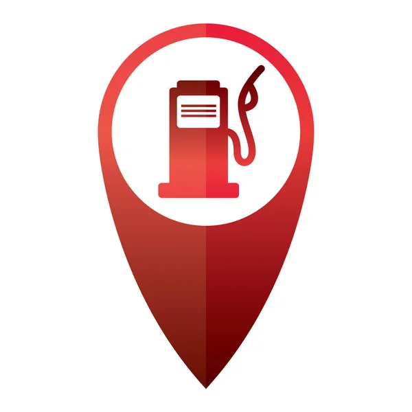 Map pointer with gas station icon — Stock Vector